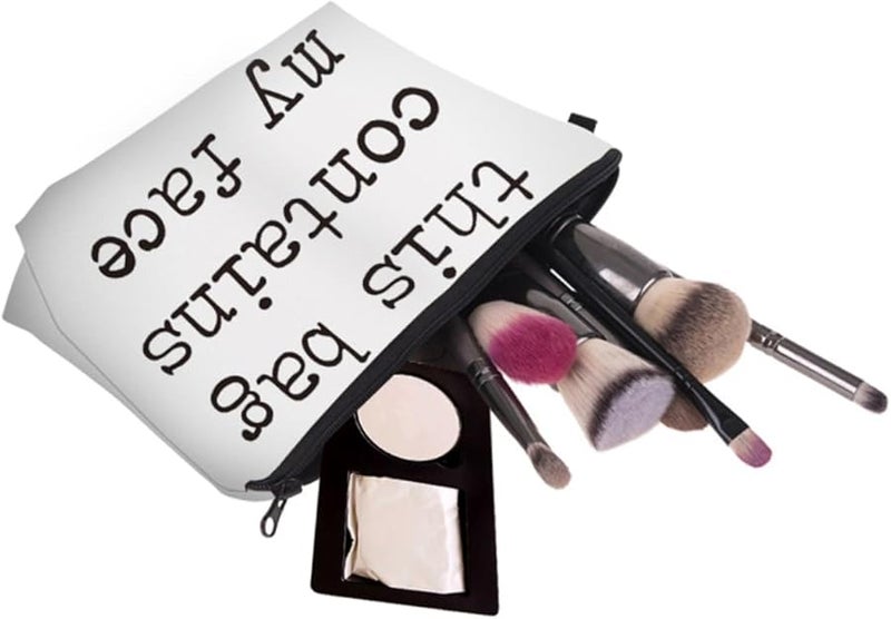 POPETPOP Black Cosmetic Pouch Zipper Makeup Bag For Women Travel Toiletries - Image 1